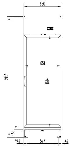 Armoire réfrigérée professionnelle Profi 700 GN 2/1 Superior - avec porte vitrée