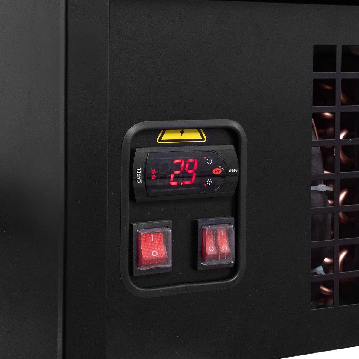 Comptoir réfrigéré TITAN 1935 mm noir, éclairage LED, soubassement réfrigéré