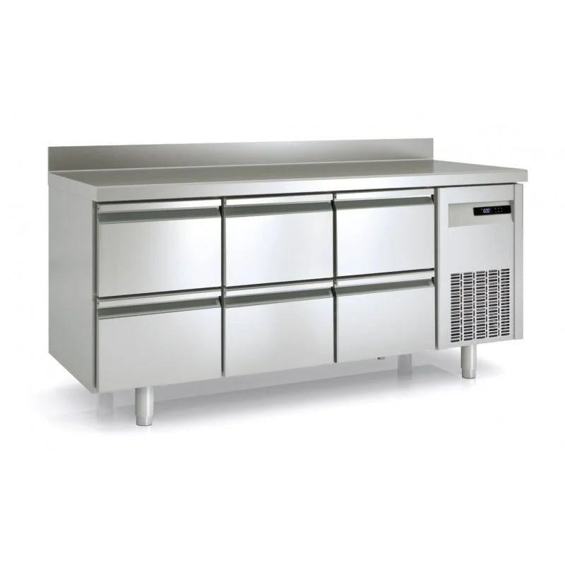 Table réfrigérée boulangerie Premium 0/6 avec dosseret