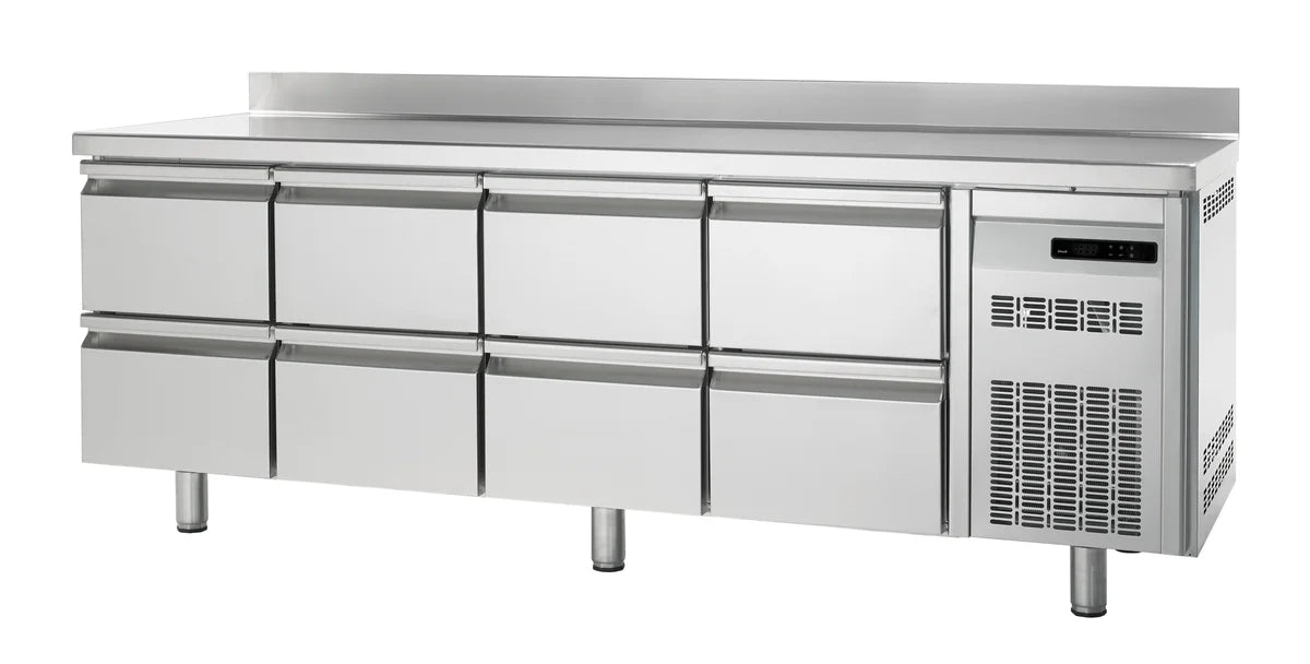 Table réfrigérée boulangerie Premium 0/8 avec dosseret
