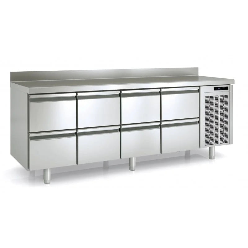 Table réfrigérée boulangerie Premium 0/8 avec dosseret