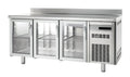 Table réfrigérée de boulangerie Premium 3/0 avec dosseret et portes vitrées