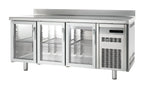 Table réfrigérée de boulangerie Premium 3/0 avec dosseret et portes vitrées