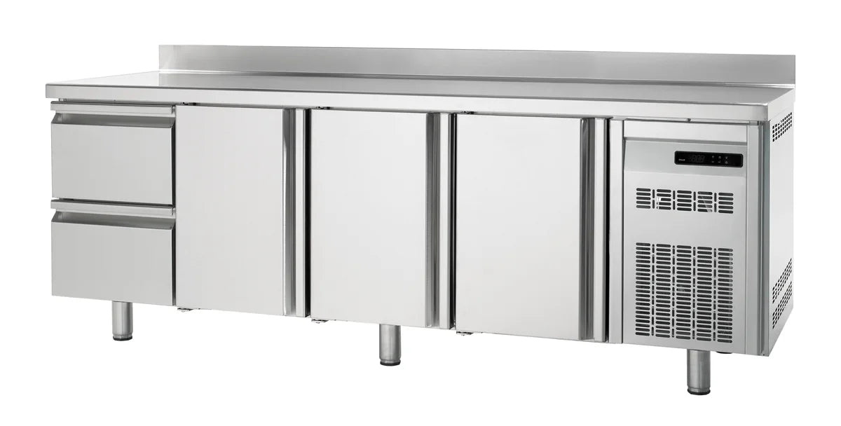 Table réfrigérée de boulangerie Premium 3/2 avec dosseret