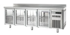 Table réfrigérée de boulangerie Premium 4/0 avec dosseret et portes vitrées