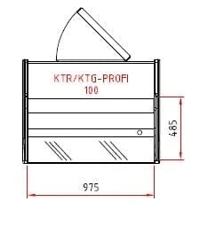 Comptoir réfrigéré PROFI 100 - vitrage frontal arrondi, 1050 mm, avec éclairage LED