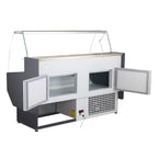 Comptoir réfrigéré PROFI 100 - vitrage frontal arrondi, 1050 mm, avec éclairage LED