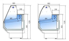 Comptoir réfrigéré PROFI 150 - vitre frontale arrondie, 1525 mm, avec éclairage LED