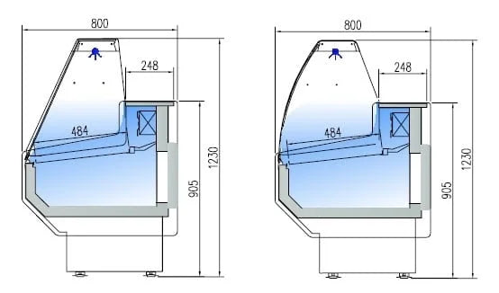 Comptoir réfrigéré PROFI 150 - vitre frontale arrondie, 1525 mm, avec éclairage LED