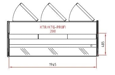 Comptoir réfrigéré PROFI 200 - vitre frontale arrondie, 2025 mm, avec éclairage LED