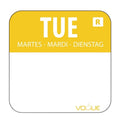 Étiquettes jours de la semaine Mar/jaune amovibles - 1 000 pièces