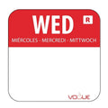Étiquettes jours de la semaine Mer/rouge amovibles - 1 000 pièces