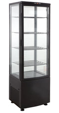 Vitrine réfrigérée ECO 235 litres, éclairage LED, 4 grilles, noire