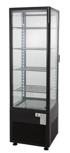 Vitrine réfrigérée ECO 235 litres, éclairage LED, 4 grilles, noire