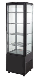 Vitrine réfrigérée ECO 235 litres, éclairage LED, 4 grilles, noire