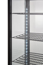 Vitrine réfrigérée ECO 235 litres, éclairage LED, 4 grilles, noire