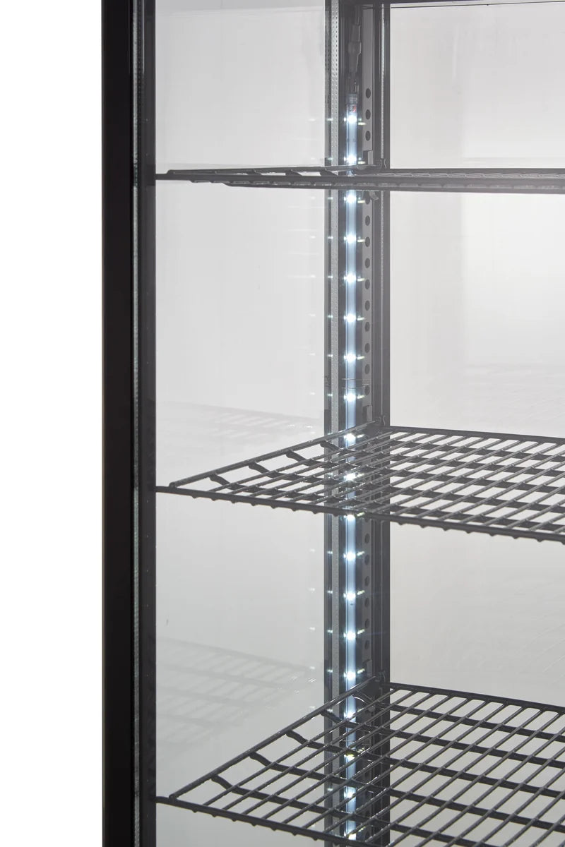 Vitrine réfrigérée ECO 235 litres, éclairage LED, 4 grilles, noire