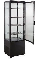 Vitrine réfrigérée ECO 235 litres, éclairage LED, 4 grilles, noire