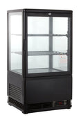Vitrine réfrigérée ECO 58 litres, éclairage LED, 2 grilles, noire