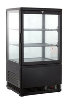 Vitrine réfrigérée ECO 58 litres, éclairage LED, 2 grilles, noire