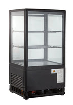 Vitrine réfrigérée ECO 58 litres, éclairage LED, 2 grilles, noire