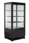 Vitrine réfrigérée ECO 78 litres, éclairage LED, 3 grilles, noire