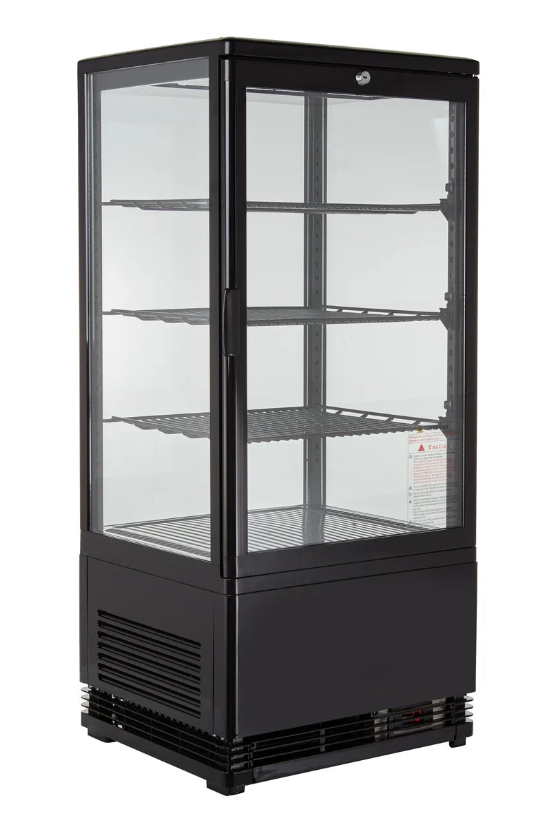 Vitrine réfrigérée ECO 78 litres, éclairage LED, 3 grilles, noire