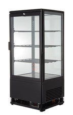 Vitrine réfrigérée ECO 78 litres, éclairage LED, 3 grilles, noire