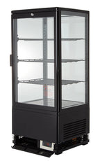 Vitrine réfrigérée ECO 78 litres, éclairage LED, 3 grilles, noire