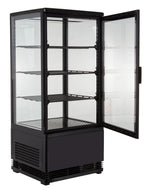 Vitrine réfrigérée ECO 78 litres, éclairage LED, 3 grilles, noire