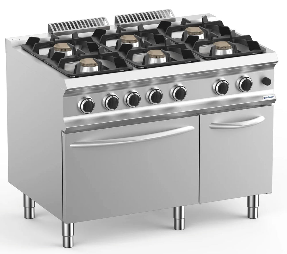 Cuisinière à gaz Dexion Lux 700 - 110/73 avec four à gaz - 6 feux - 48 kW