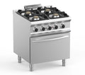 Cuisinière à gaz Dexion Lux 700 - 70/73 avec four électrique, chaleur tournante - 4 feux - 28 kW