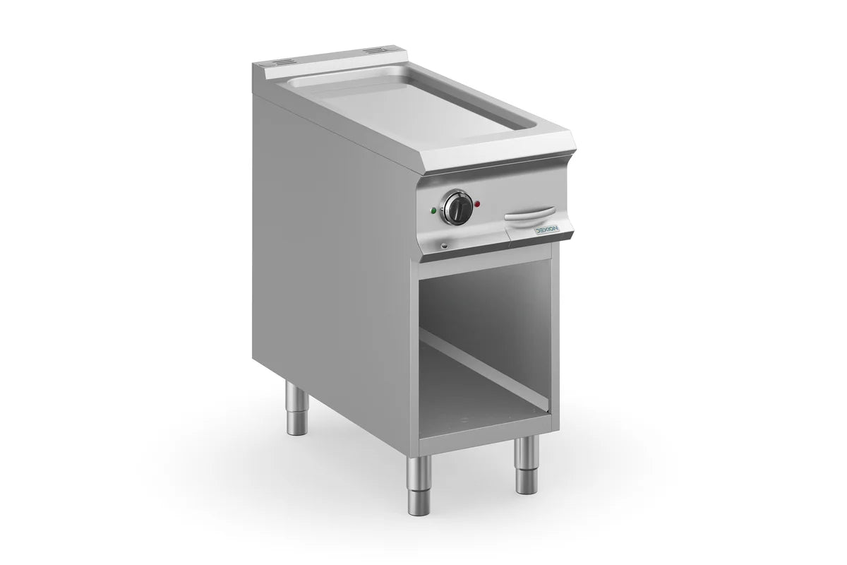 Plancha électrique Dexion Lux 980 - 40/90 - lisse, chromée - tiroir à graisses amovible - 7 kW