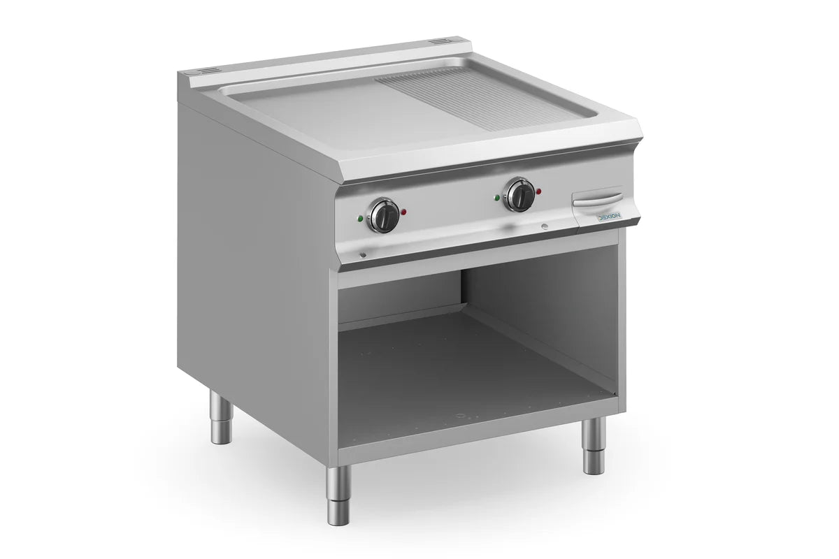Plancha électrique Dexion Lux 980 - 80/90 - 2/3 lisse, 1/3 rainurée - 14 kW
