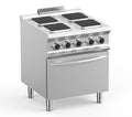 Cuisinière électrique Dexion Lux 700 - 70/73 avec four électrique - 4 plaques carrées - 15,7 kW