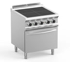 Cuisinière électrique Dexion Lux 700 - 70/73 avec four électrique à convection - 4 plaques carrées encastrées - 12,6 kW