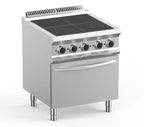 Cuisinière électrique Dexion Lux 700 - 70/73 avec four électrique à convection - 4 plaques carrées encastrées - 12,6 kW