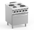 Cuisinière électrique Dexion Lux 700 - 70/73 avec four électrique - 4 zones de cuisson rondes - 13,5 kW