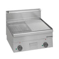 Plancha électrique Série 600 - 60/60 - 1/2 lisse, 1/2 rainurée - modèle de table - 7,5 kW