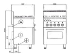 Cuisinière à gaz Série 600 - 60/60 avec four électrique, chaleur tournante et gril électrique