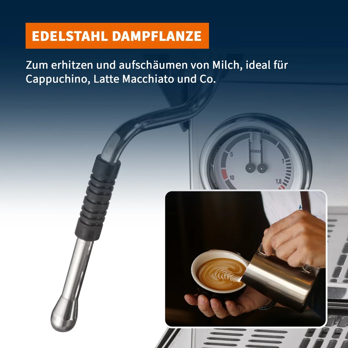 Machine à espresso MILANO 1 GR automatique incl. système de pré-infusion