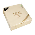 Papstar 50 serviettes ROYAL Collection pliage 1/4 40 cm x 40 cm champagne
