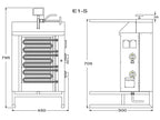 Potis Grill à döner / grill à gyros électrique E1 - bac à graisse octogonal