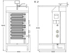 Potis Grill à döner / grill à gyros électrique E2 - bac à graisse octogonal