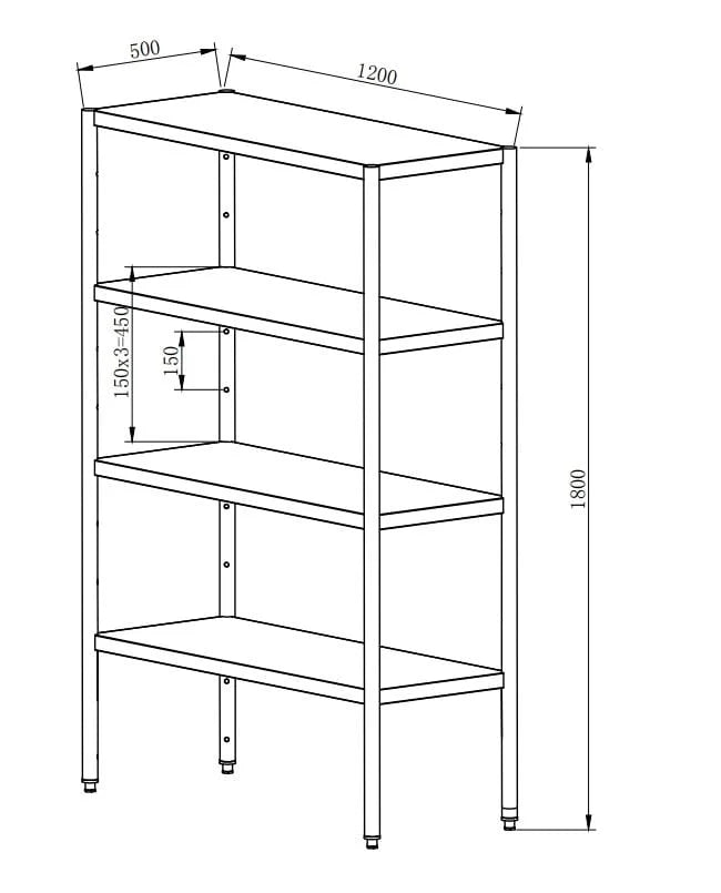 Rayonnage Basic 1200x500x1800 mm