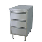 Meuble à tiroirs en inox ECO 3 tiroirs 700