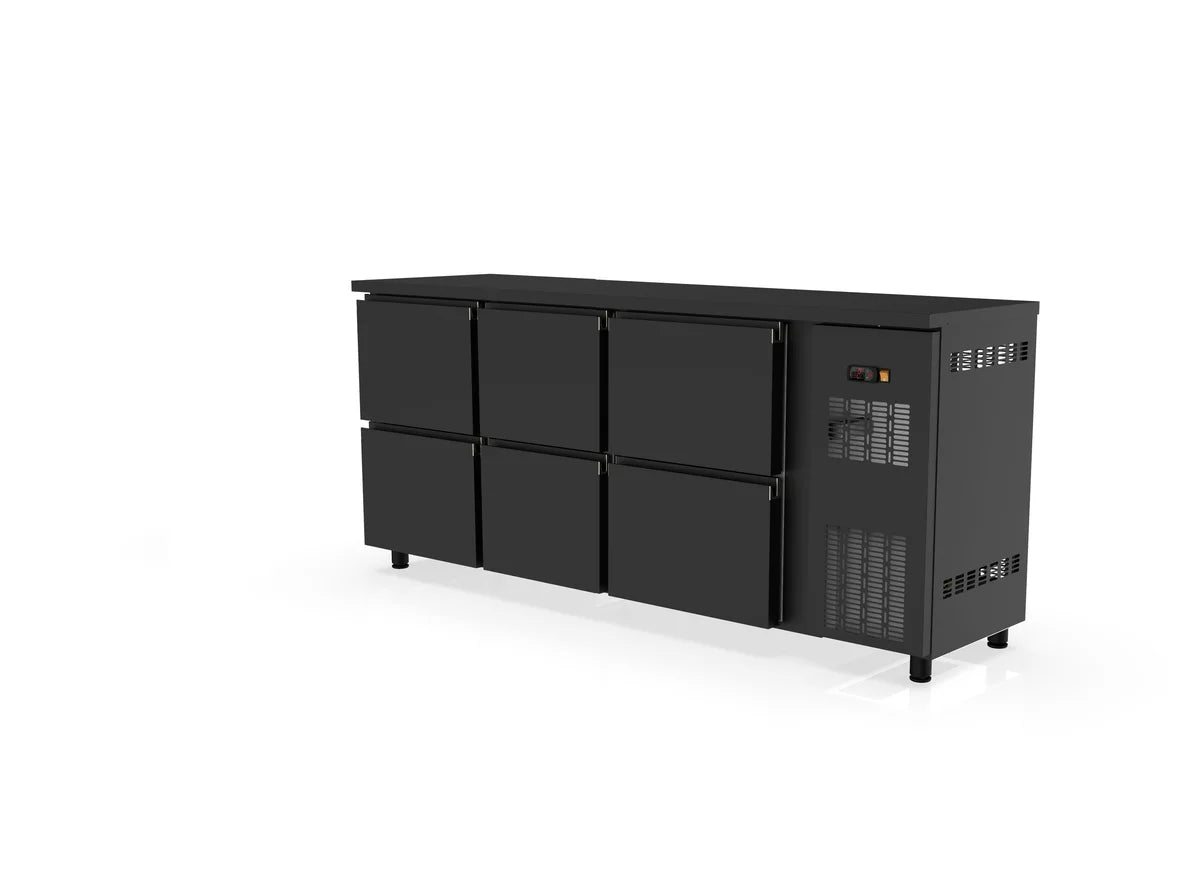 Table réfrigérée de bar Coreco PROFI 0/6 avec 6 tiroirs