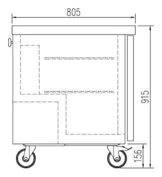 Table réfrigérée négative Coreco US Range 1200 - 2/0