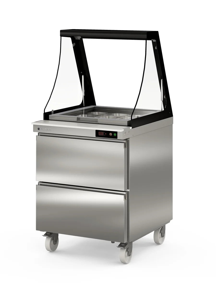 Coreco Saladette US Range 700 - 0/2 avec rehausse vitrée
