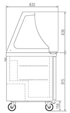 Coreco Saladette US Range 1200 - 0/4 avec rehausse vitrée